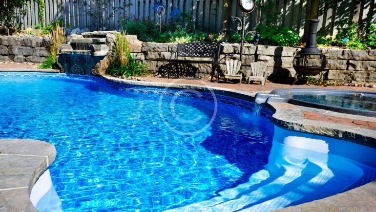 Backyard pool landscaping idea